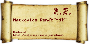 Matkovics Renátó névjegykártya