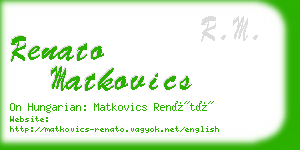 renato matkovics business card